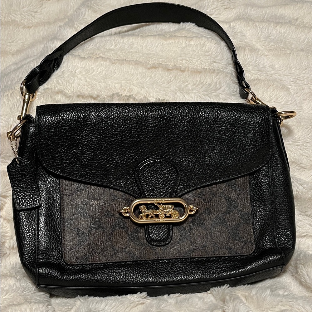 Coach Heritage Black and Brown Shoulder Bag